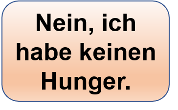 Nein, ich habe keinen Hunger.