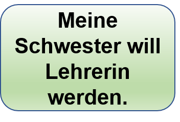 Meine Schwester will Lehrerin werden.