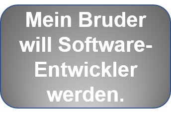 Mein Bruder will Software-Entwickler werden.
