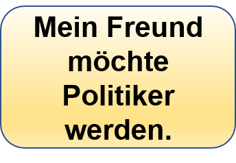 Mein Freund möchte Politiker werden.